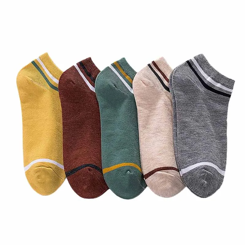 

5 Pairs New Striped Shallow Breathable Socks, High Elasticity & Durability Women Socks,Simple Women Casual Socks Short Socks