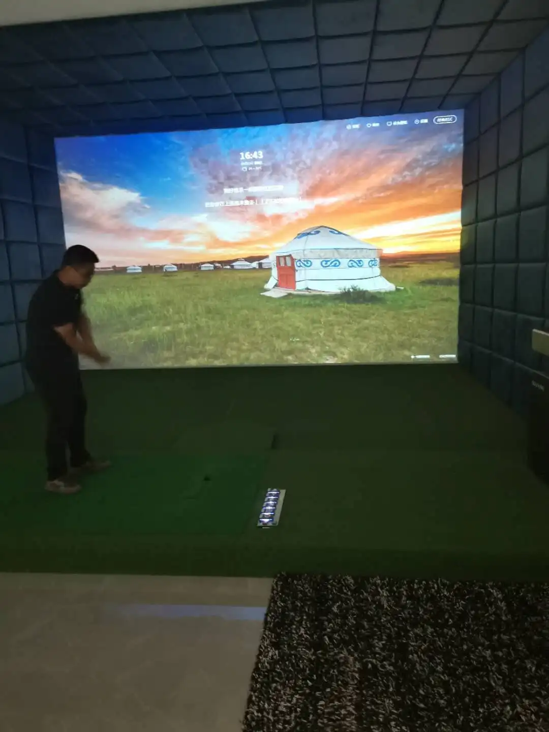 New Thickened Golf Impact Muted Screen Sandwich Screen White Golf Projector Screen For Golf Simulator