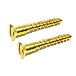 M4 M5 M6 Solid Wood Screw Brass Copper Countersunk Slotted Drive Head Self Tapping Screw DIY Working Metal Furniture Accessories