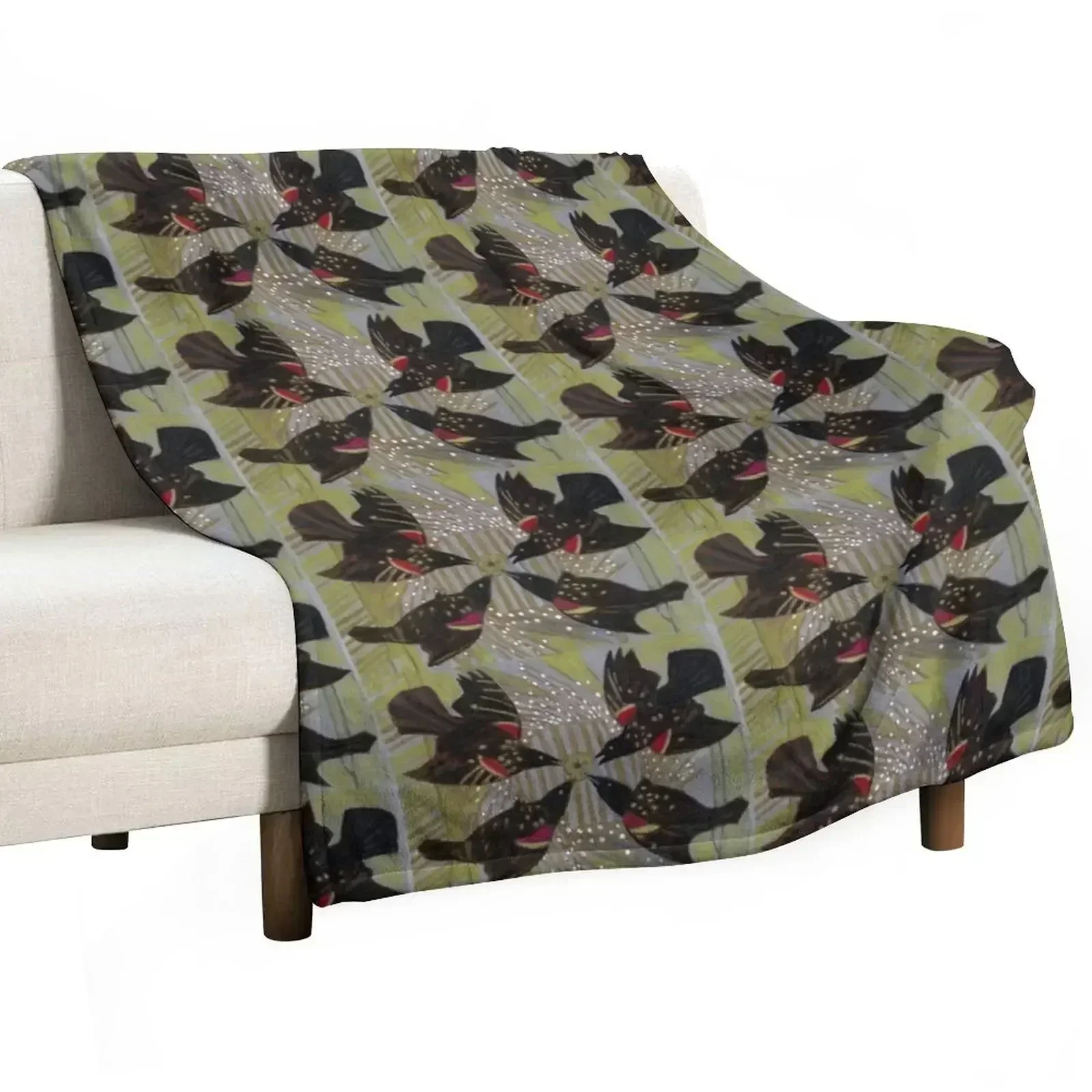 Four Calling Birds Throw Blanket Plaid funny gift Sleeping Bag warm winter Bed covers Soft Beds Blankets