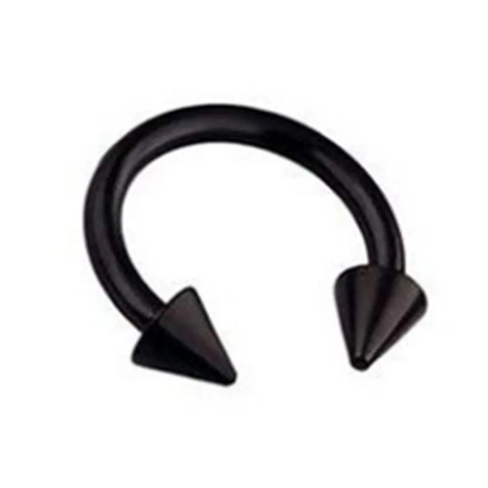 8pcs 16g Horseshoe Ring Circular Barbell Cartilage Hoop Septum Nose Lip Eyebrow Spider Bite Tragus Black Spike Ear Pick Size