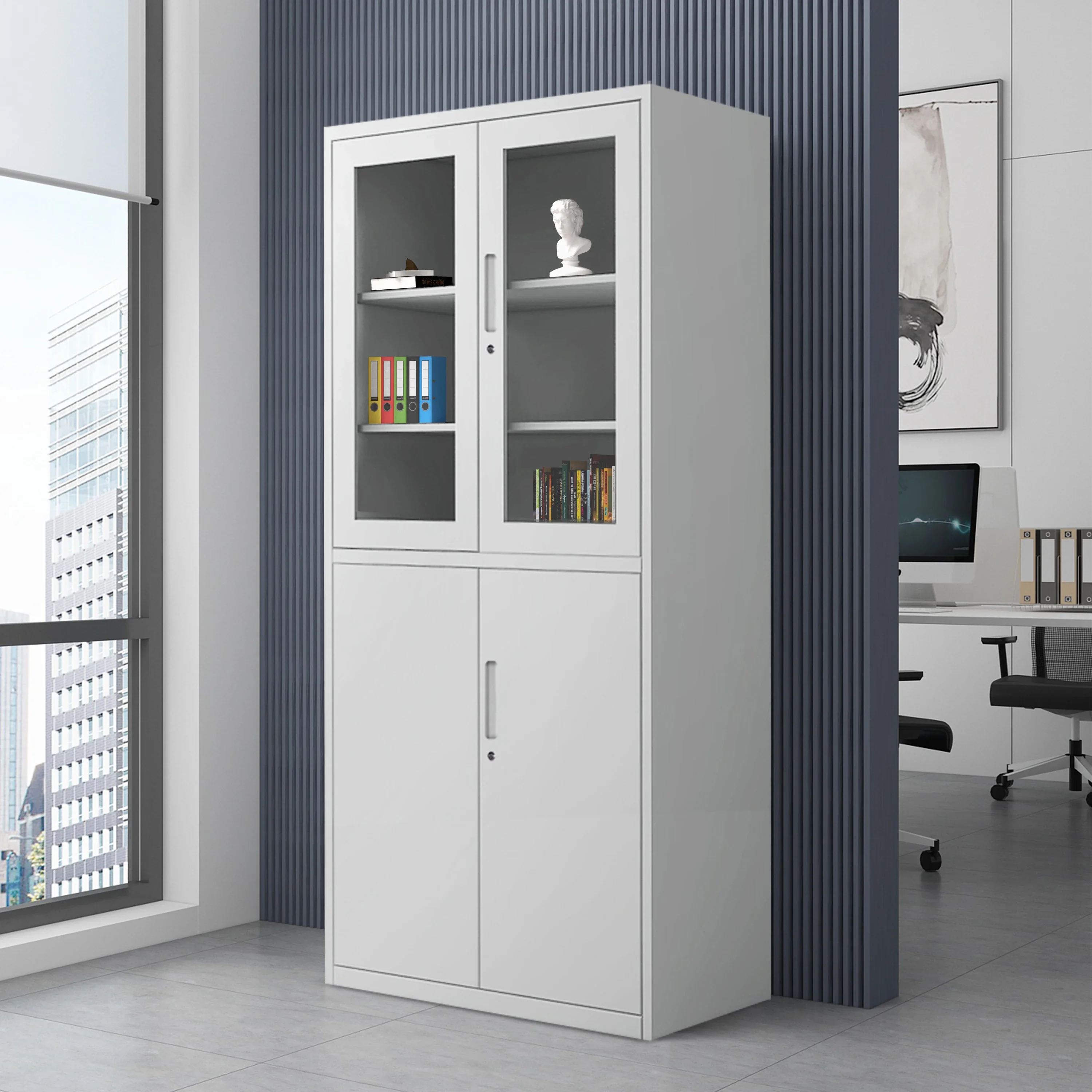 Wholesale hot sale Customized steel cupboard full height metal file documents storage office cupboards Filing Cabinet