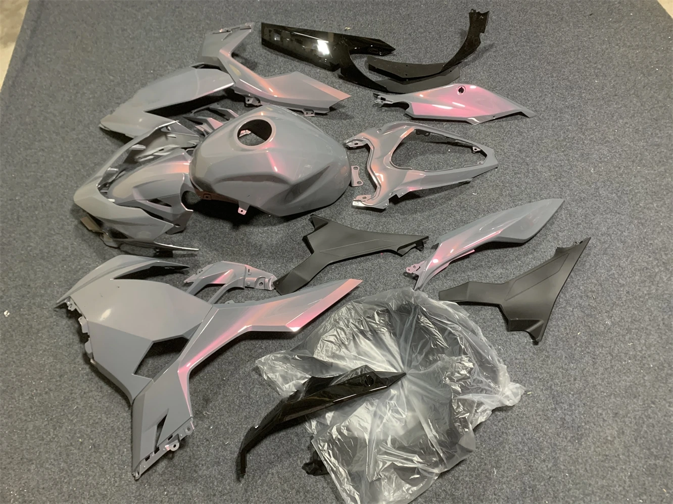 Motorcycle Fairing Kit fits Ninja 400 2018 2019 2020 2021 2022 2023 ZX400 EX400 18 19 2021 22 23 Year fairing Grey pink