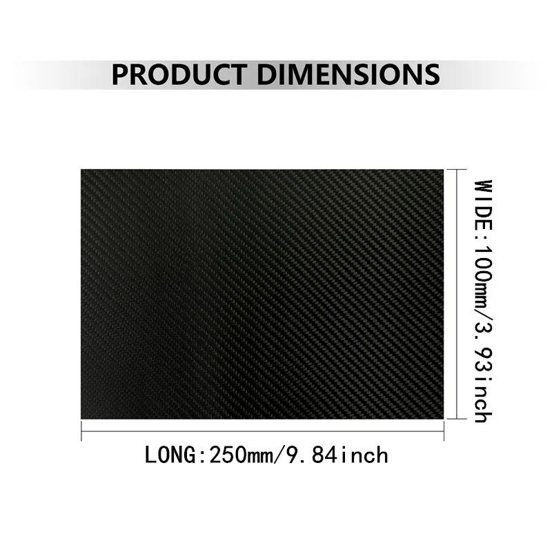 

100x250mm full 3K carbon fiber plate high strength carbon plate panel thickness 0.5mm-10mm carbon fiber processing racing drone