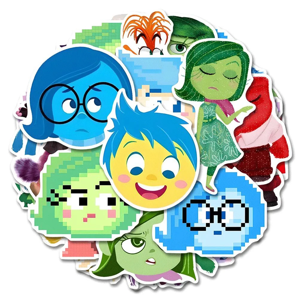 10/30/48pcs Disney Funny Anime Inside Out Stickers Decals Toy DIY Luggage Helmet Laptop Cute Cartoon Waterproof Sticker for kids