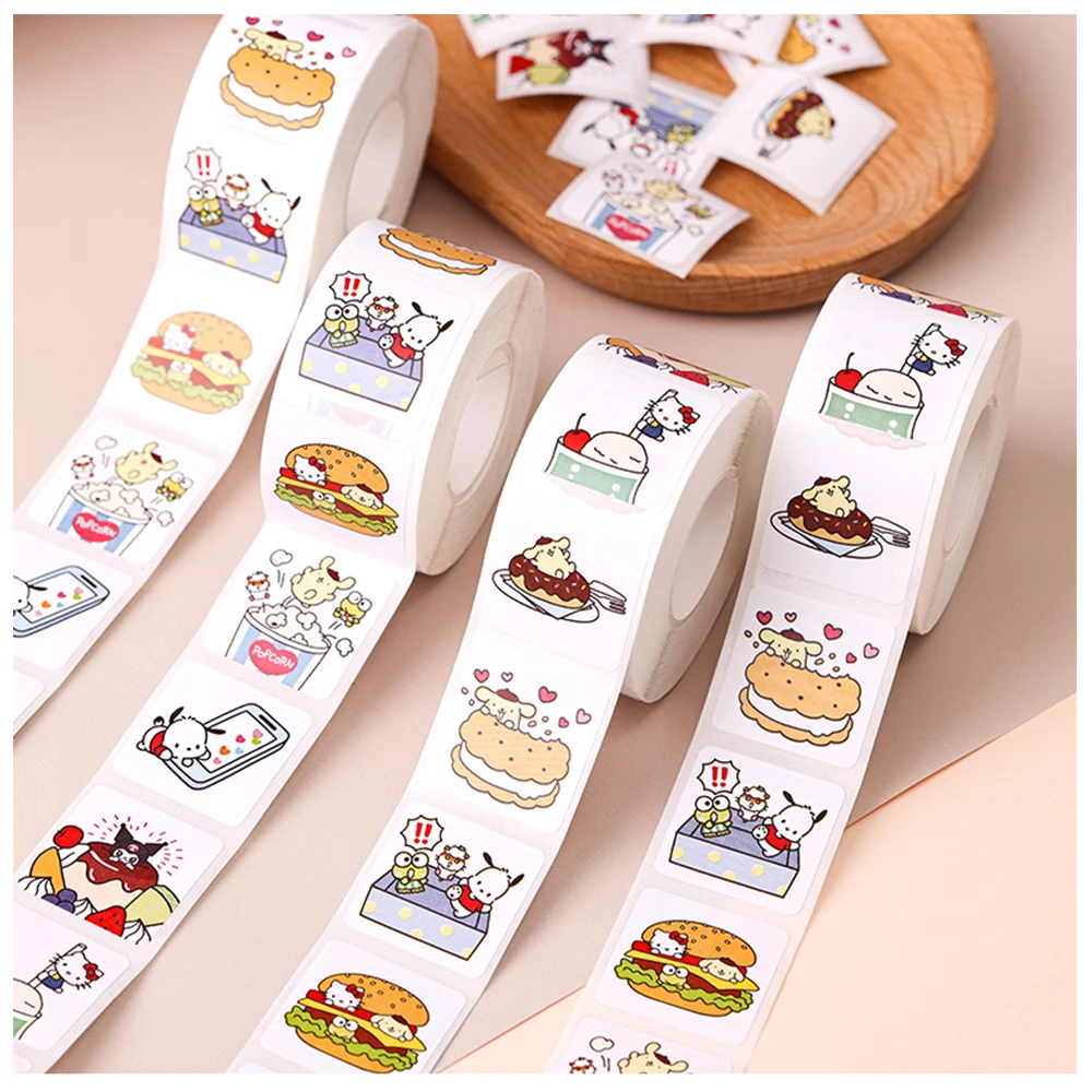 500 Stuks Kawaii Hello Kitty Food Stickers Art Sanrio Cartoon Sticker Diy Scrapbooking Gitaar Waterfles Koffer Meisjes Speelgoed Cadeau