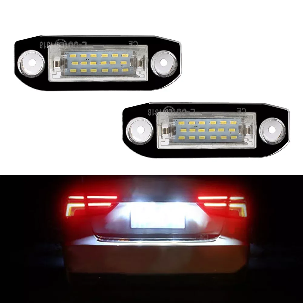 2PCS Xenon White OEM-Fit Full LED License Plate Light For Volvo S80 XC90 S40 V60 XC60 S60 C70 XC70 V70 Car-Styling Number Lamp