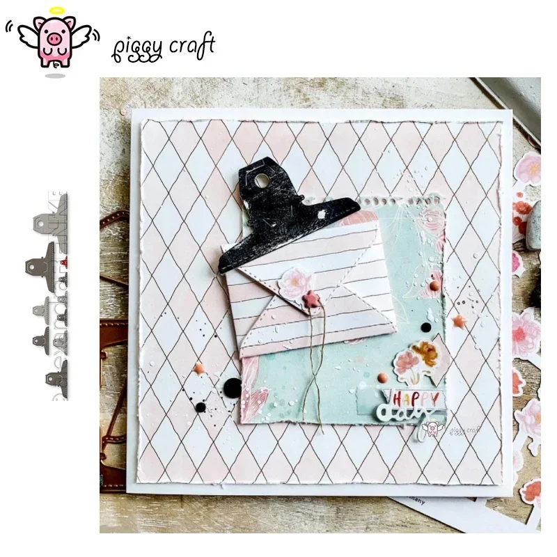 Piggy Craft metal cutting dies cut die mold Various sizes closed clip Scrapbook paper craft mold blade punch stencils view 2