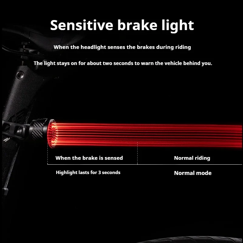 OffBONDAGE-مصباح خلفي ذكي للدراجة ، مصباح خلفي لاستشعار الفرامل التلقائي ، شحن LED ، مصباح خلفي لركوب الدراجات مقاوم للماء ، ملحقات الدراجة #6