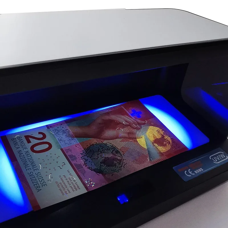 Mini rilevatore di valuta portatile Rilevatore di banconote contraffatte Rilevatore di denaro Supporto luce UV e filigrana
