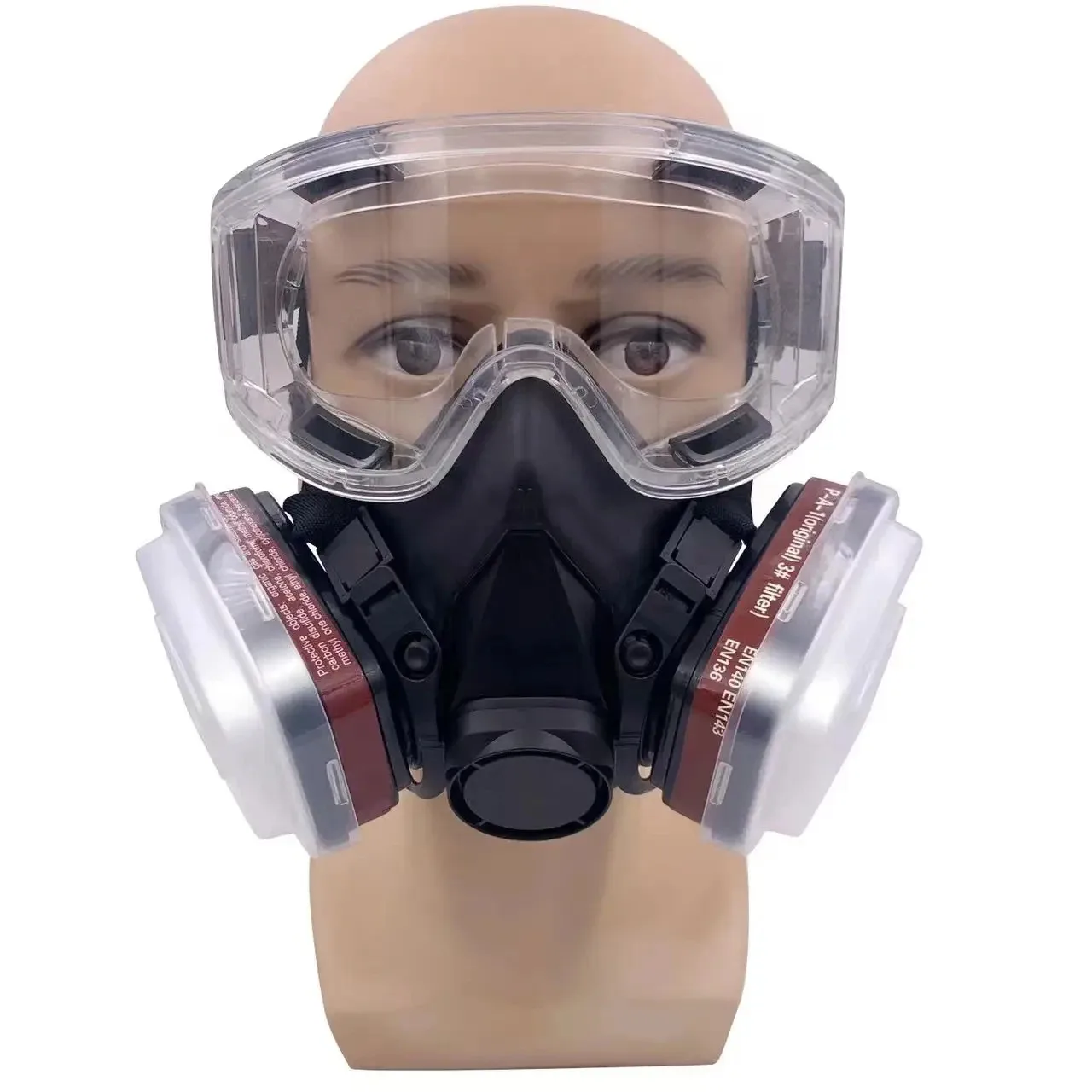 Black mask 6200 Reusable Respirator Anti-fog Transparent Goggles With Protective Mask Classic Style Spray Paint Painting Safety