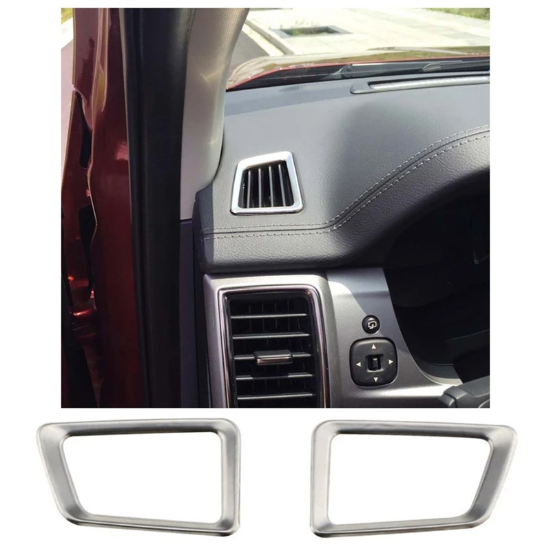 Stainless Steel For Ford Ranger Everest Endeavor 2015+ Dashboard Side AC Air Outlet Vent Cover Trim Accessories