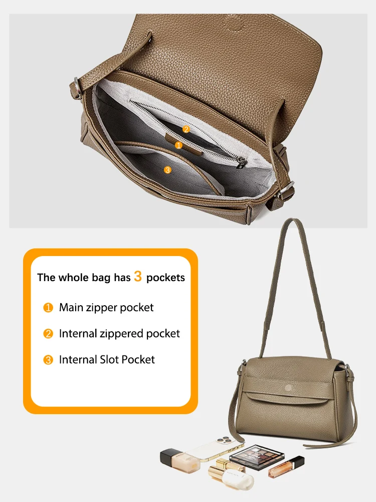 Women Bag Summer 2026 Genuine Leather Handbag Zency Designer Shoulder Cross over Bag Large Capacity Casual Commuter Bags Bolsa