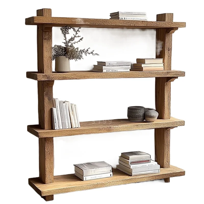 

Retro solid wood Duobao Pavilion shelves, modern minimalist bookshelves, creative characteristic furniture