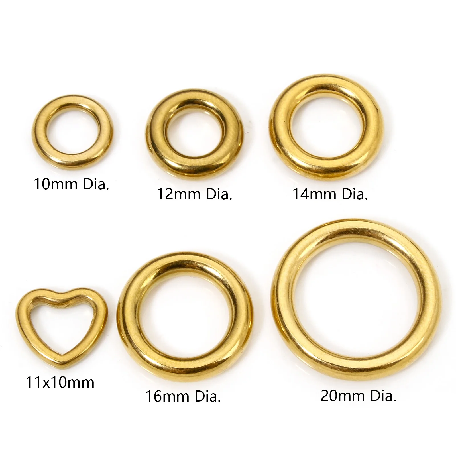 5pcs Stainless Steel Closed Soldered Jump Rings Gold Color Circle Ring Charms DIY Necklace Bracelet For Women Jewelry Findings