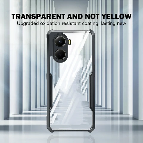 Прозрачный акриловый противоударный бронированный чехол для Poco X7 Pro PocoX7Pro Poko Little X7 Pro X7Pro, мягкая защитная крышка из ТПУ