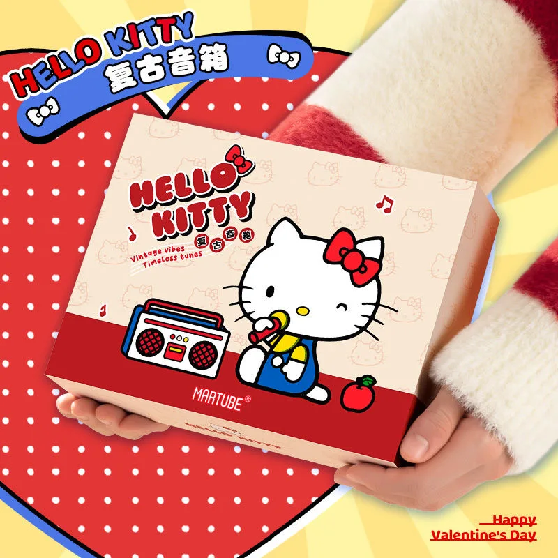 Sanrio-Altavoces Bluetooth de Hello Kitty, MG21-39, Kawaii, Retro, cámara de Audio, estatuilla de acción de Anime, decoración, caja de sonido, Juguetes