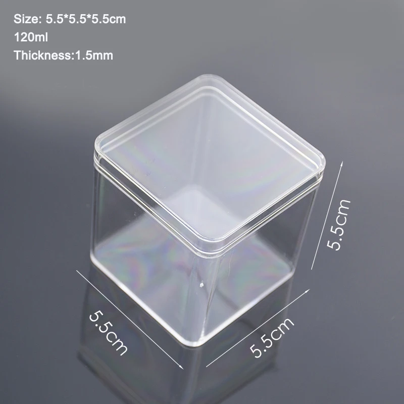 10pcs Transparent Plastic Box 5.5*5.5*5.5cm fit Hair Clip Hairpin Storage Organizer Collection Jewelry Case Container Wholesale