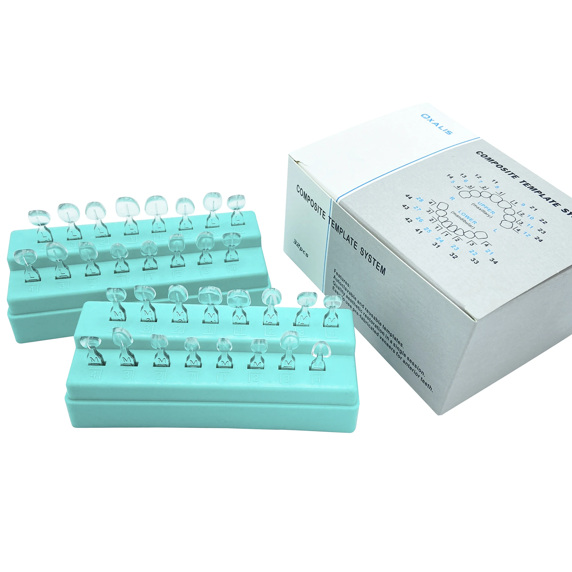 32pcs/Set Dental Veneer Mould Kit Composite Resin Mold Light Cure Autoclave Anterior Front Teeth Mould Teeth Whitening Tools