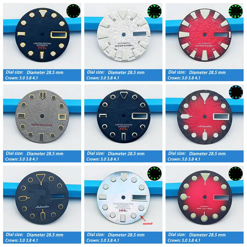 Watch Red NH35 Dial 28.5mm Dial Fit NH35 NN36 Movement Fit Skx007 Turtle Canned Case Watch Dial