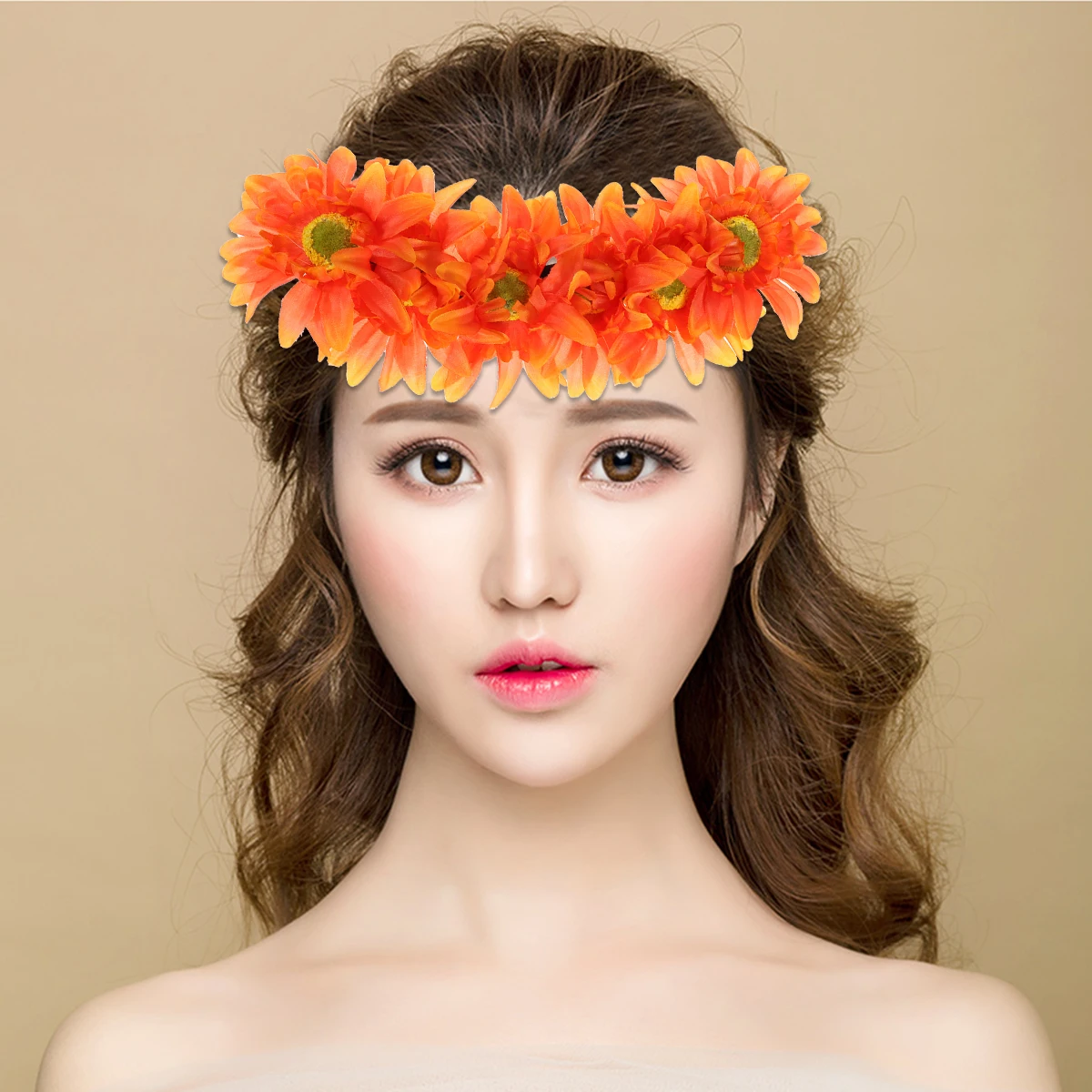 

Simulated Sun Flower Hairband Elegant Accessory Bridal Floral Headband Sunflower Headpiece