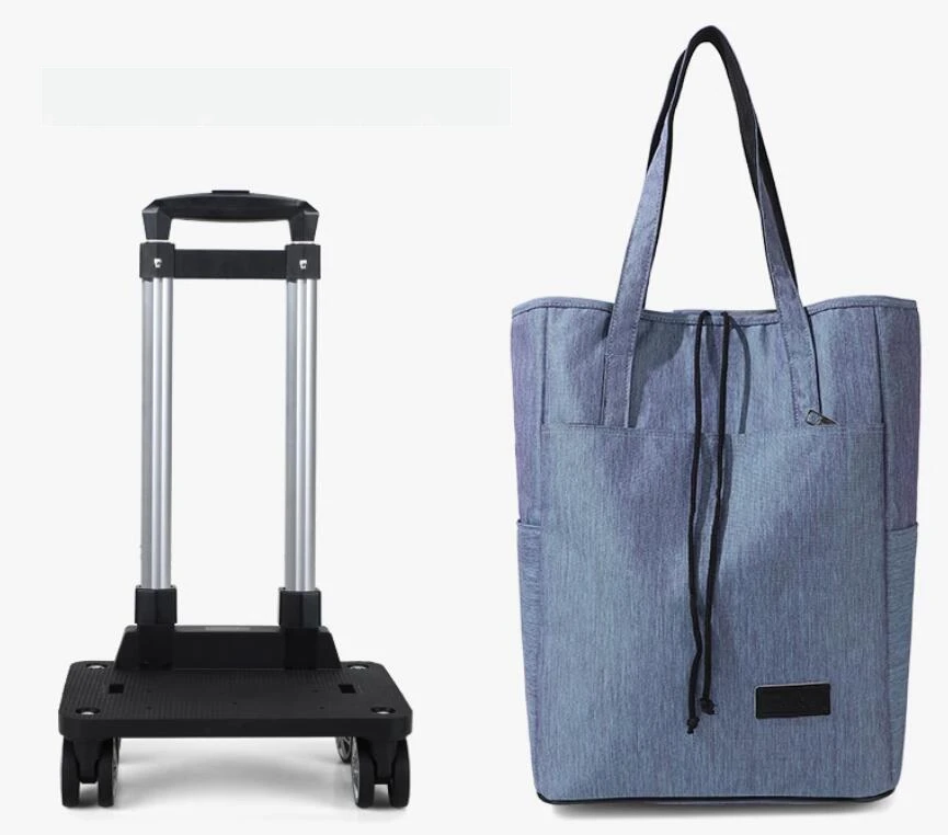 Frauen reisen Trolley Taschen leichte Spinner Räder Einkaufs knebel Einkaufs tüte mit Wagen faltbare Reisewagen Aufbewahrung taschen