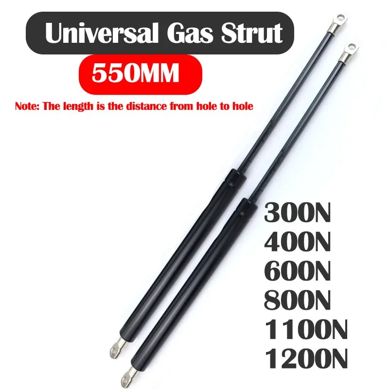 2pcs 550mm 300-1200N Car Gas Strut Bars Gas Spring Hood Support Rod Shock Lift for RV Bed Window Bus Caravans