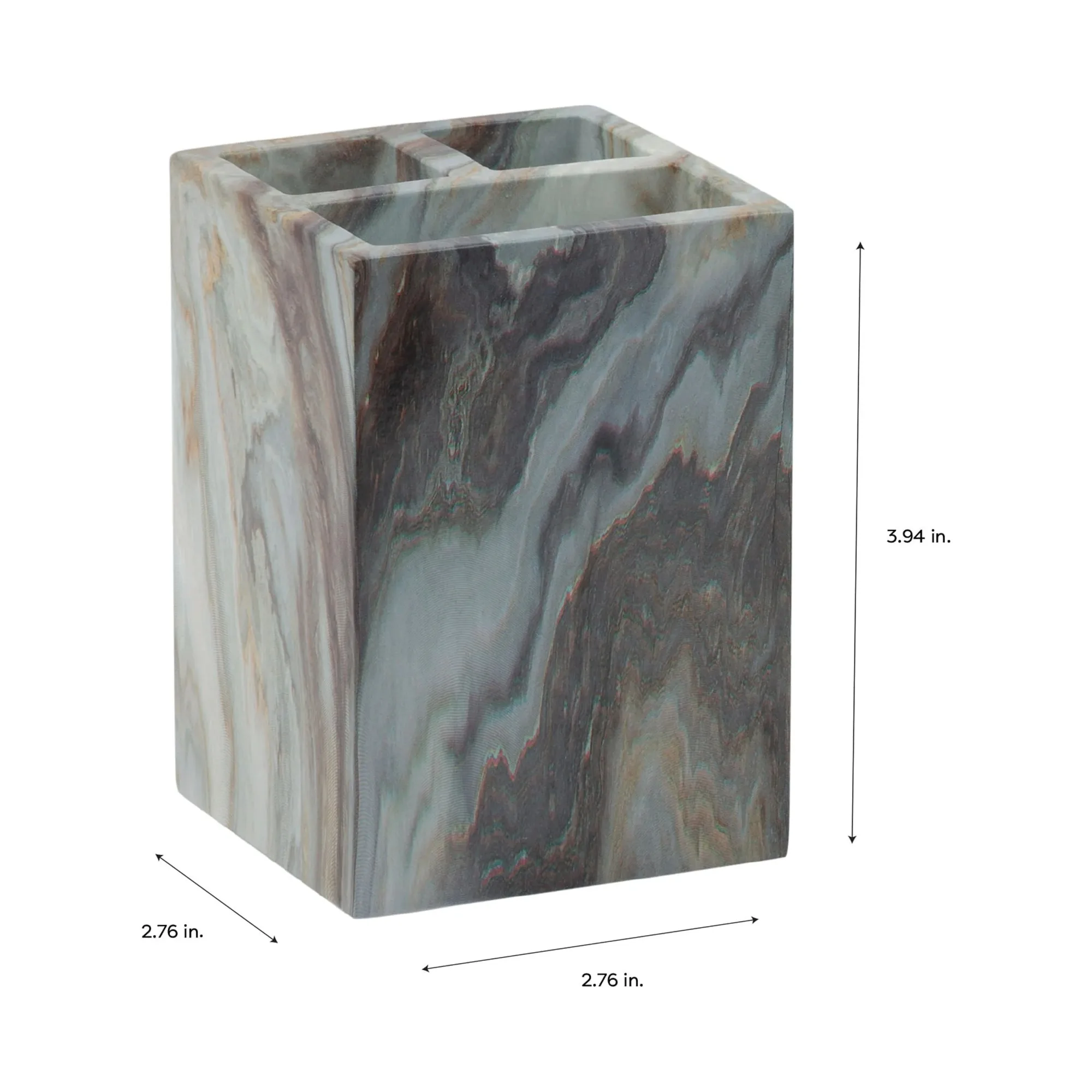 حامل فرشاة أسنان من البوليريسين المربع من ELLE Paris باللون العقيق