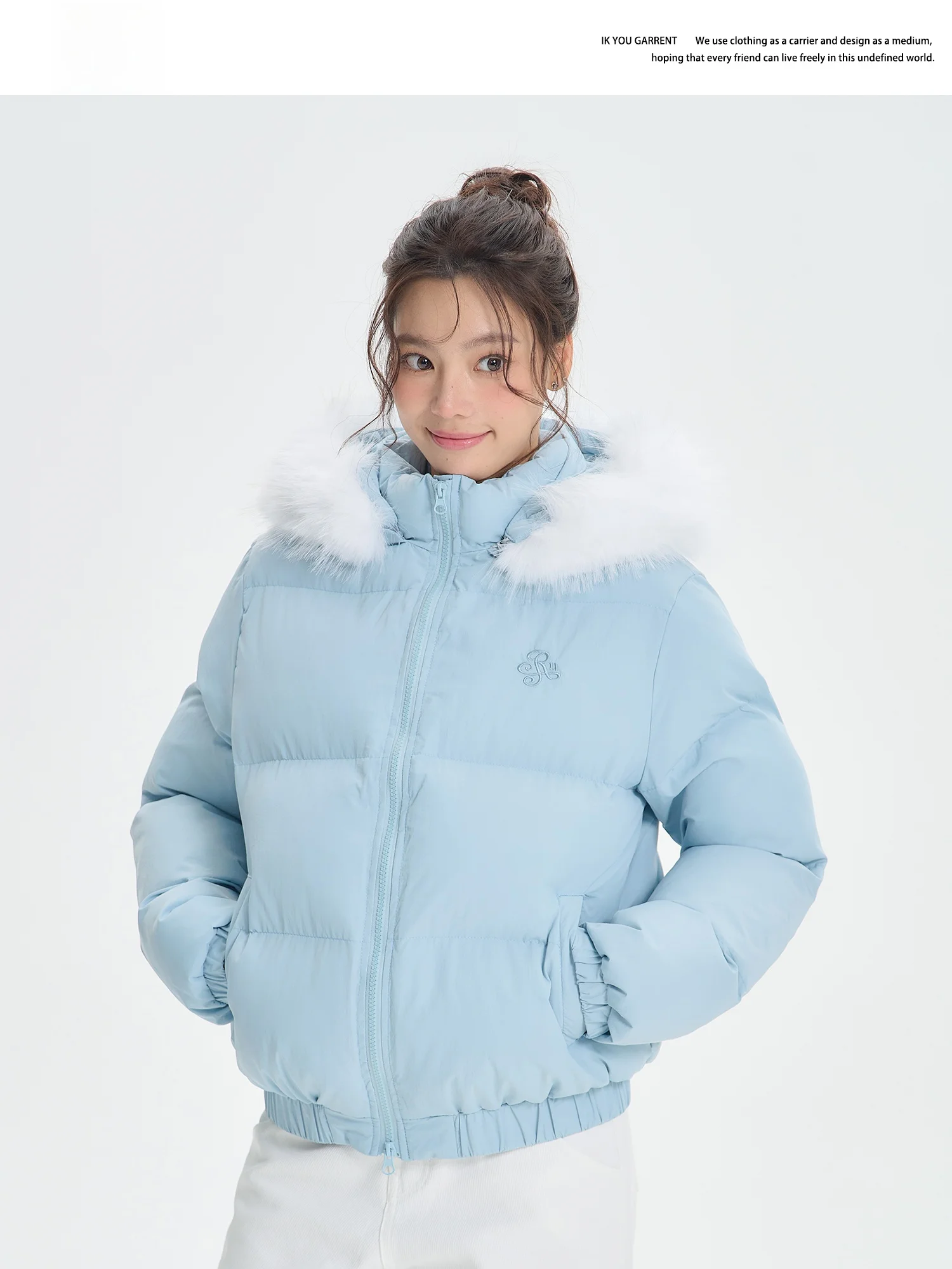 

Ikyou Original Embroidered Thiened ort Cotton Jaet Women's Winter New Sle Hooded Coat Large Fur Collar Polyester Inner