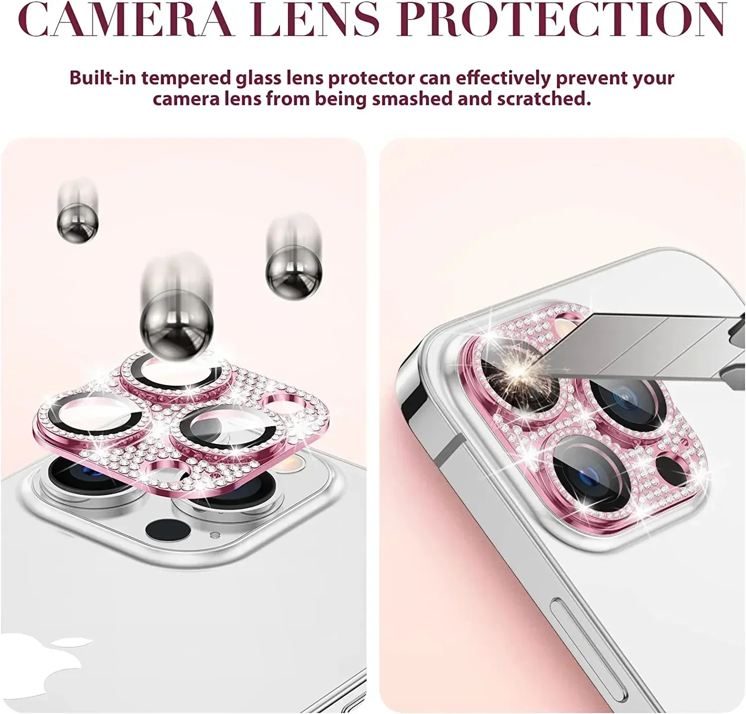فاخر حجر الراين الماس بريق حامي عدسة الكاميرا آيفون 15 برو ماكس 13 14 زائد 11 12 Mini 13pro زجاج عدسة الملحقات