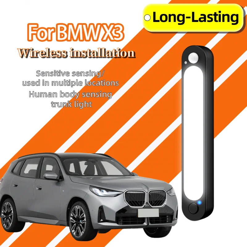 For BMW X3 Auto Rear Trunk LED Lamp Wireless Magnetic Rechargeable Motion Sensing Interior Light For Off-road SUV Daily Use