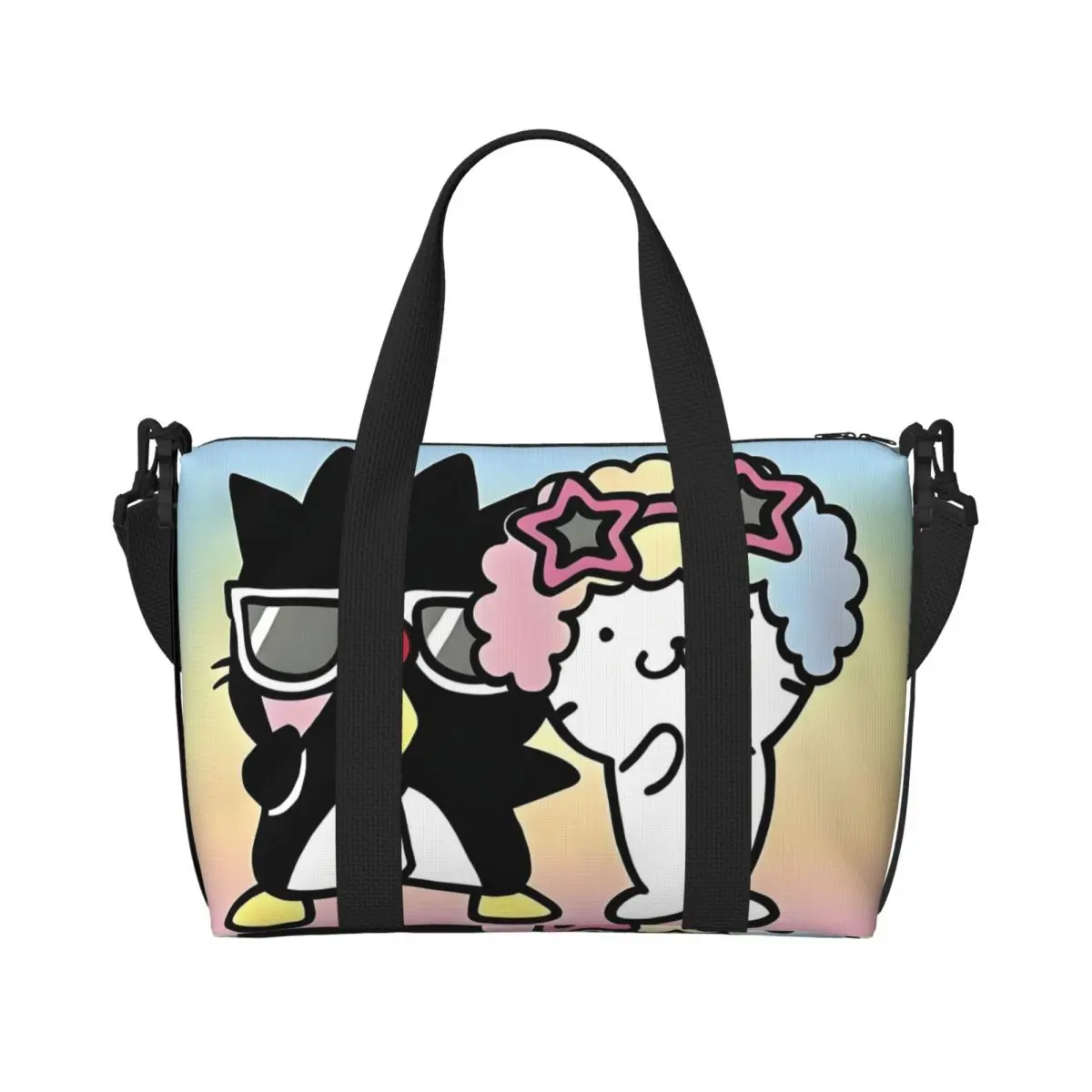 

Custom Anime Badtz Maru Groceries Tote Shopping Bag Women Big Capacity Kawaii Cartoon Penguin Gym Beach Travel Bags