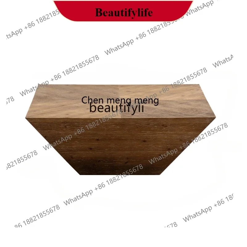 

G153 Solid Wood Vintage Coffee Table Small Apartment Living Room Sofa Side Table Homestay Hotel Log Vintage Coffee Table