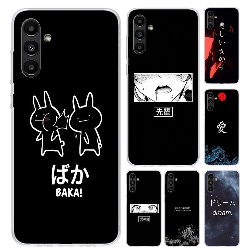 Japanese Aesthetic Text Letter Phone Case for Samsung Galaxy A17 A16 A37 A26 A36 A57 A56 A15 A25 A35 A55 A14 A24 A34 A54 A13 A23