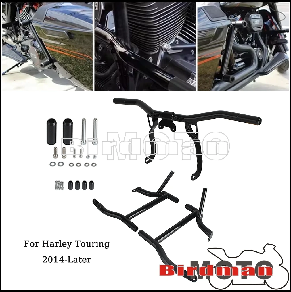 

Motorcycle Engine Guard Crash Bar Saddlebag Guard Bars For Harley Touring Electra Road King Glide FLHX FLTRX FLHR 2014-Later