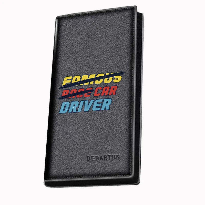 Bold font lettering driver Men's Long Wallets Business Stylish Printing Design Casual Use Christmas Valentine's Father's Day Gif