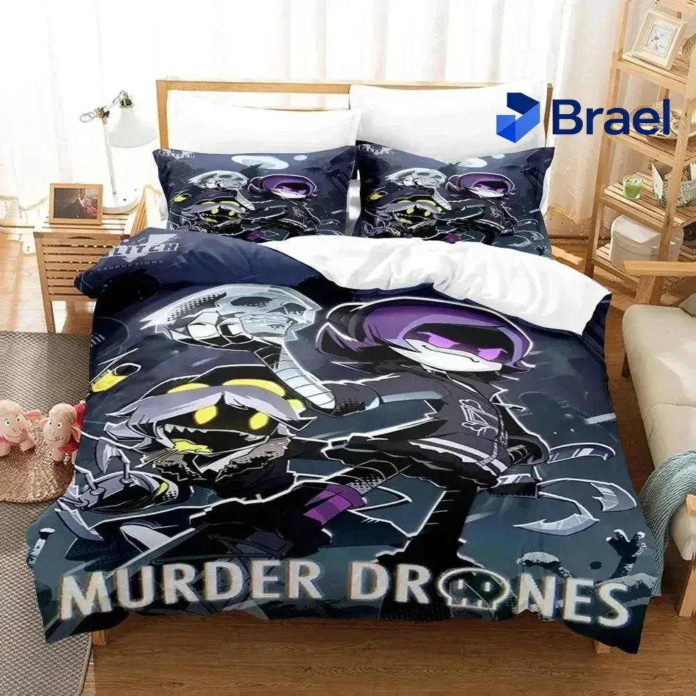 Exquisite 3D Print Anime Murder Drones Bedding Set Boys Girls Twin Queen Size Duvet Cover Pillowcase Bed Boys Adult Fashion Home