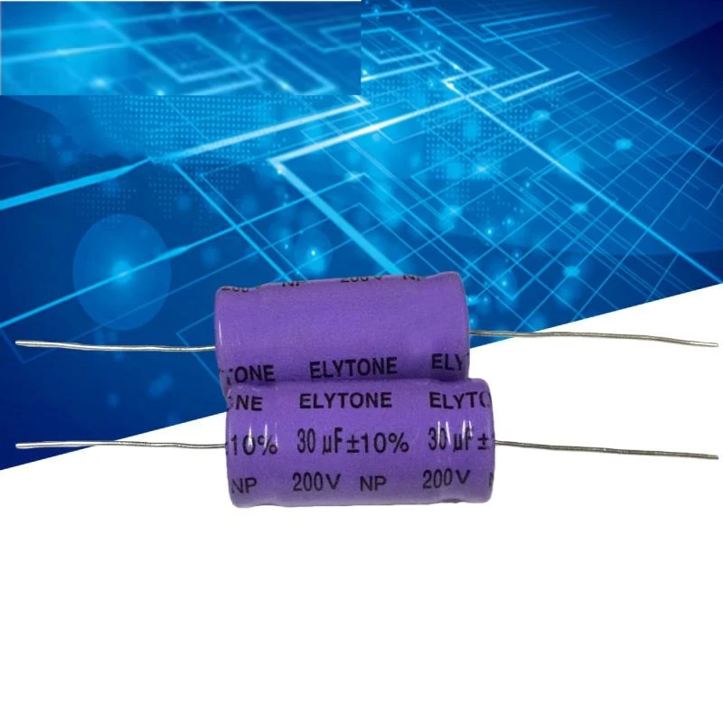 5PCS 30uf 200v horizontal axial through-core non-polar aluminum electrolytic capacitor 200v 30uf 18X37mm