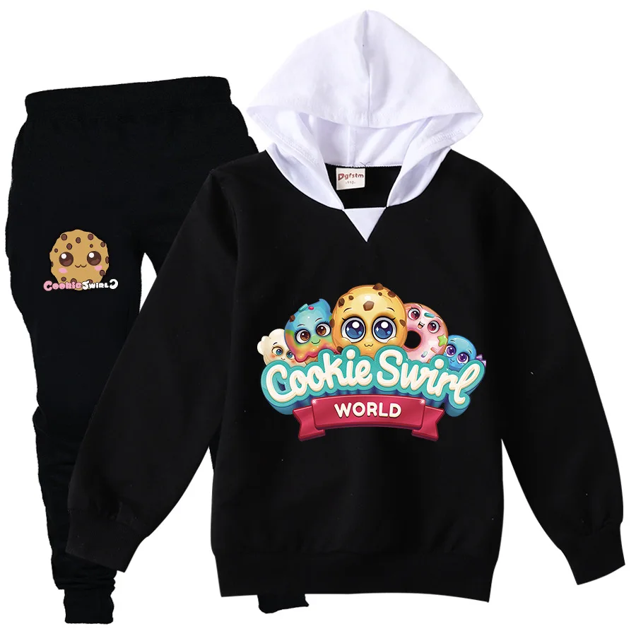 

Cookie Swirl C Hoodies Pants Suit for Teens Girl Boys Cartoon Casual Sweatshirt Suit Kids Autumn Pants Jogging Clothes