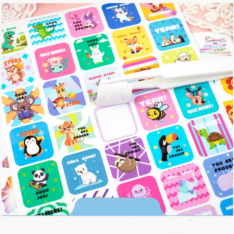 Bview Art 844枚入り 子供用ご褒美ステッカー、楽しい漫画の先生用インセンティブステッカー、教室用、モチベーションを高める学用品