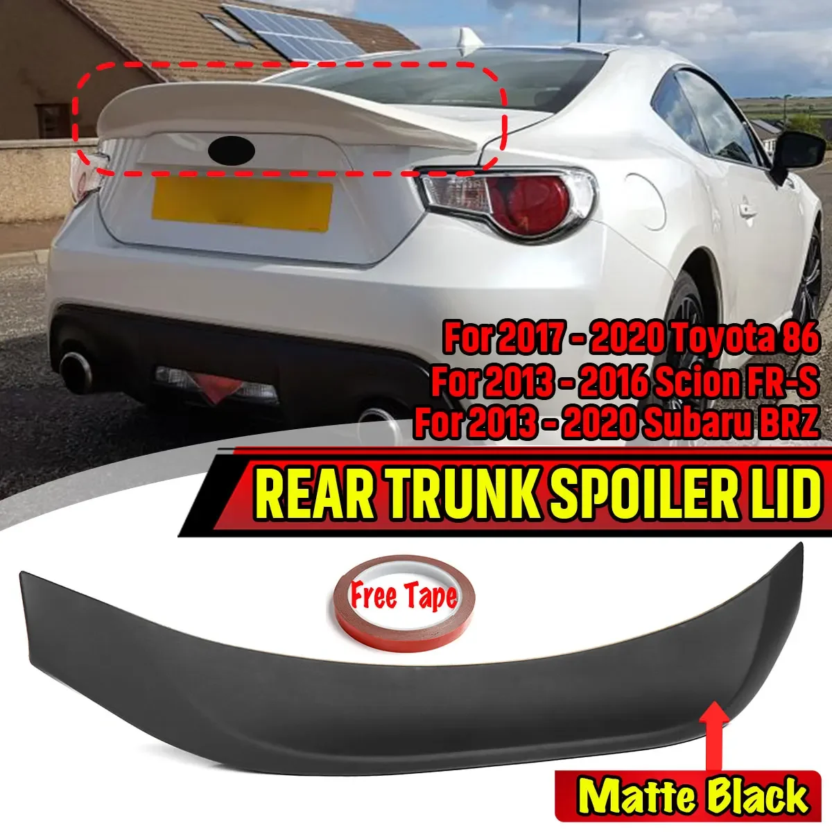 Car Rear Spoiler Wing Lip Extension For Subaru BRZ 2013-2020 For Toyota 86 2017-2020 For Scion FR-S 2013-2016 Rear Trunk Spoiler