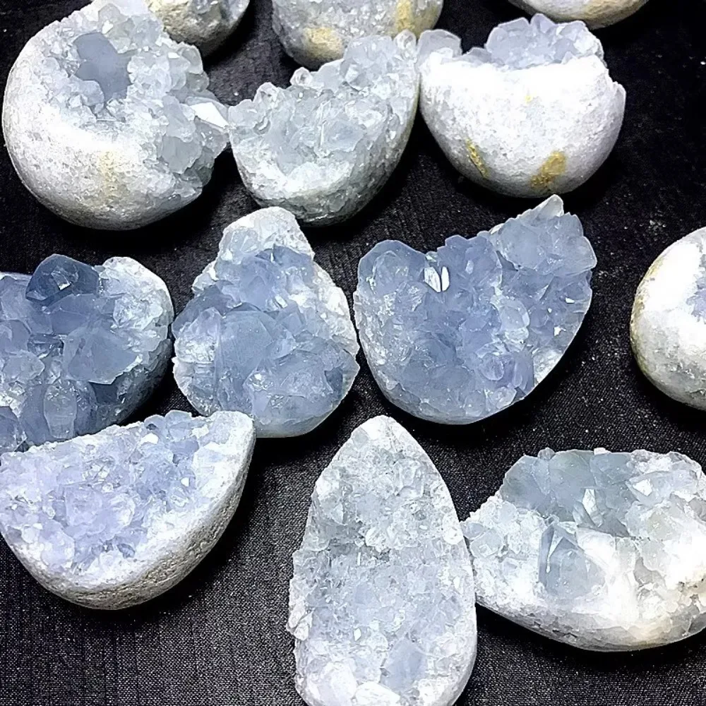1PC Madagascar Natural Celestite Mineral Crystal Geode Cluster Specimen Stone Reiki Healing Home Decoration