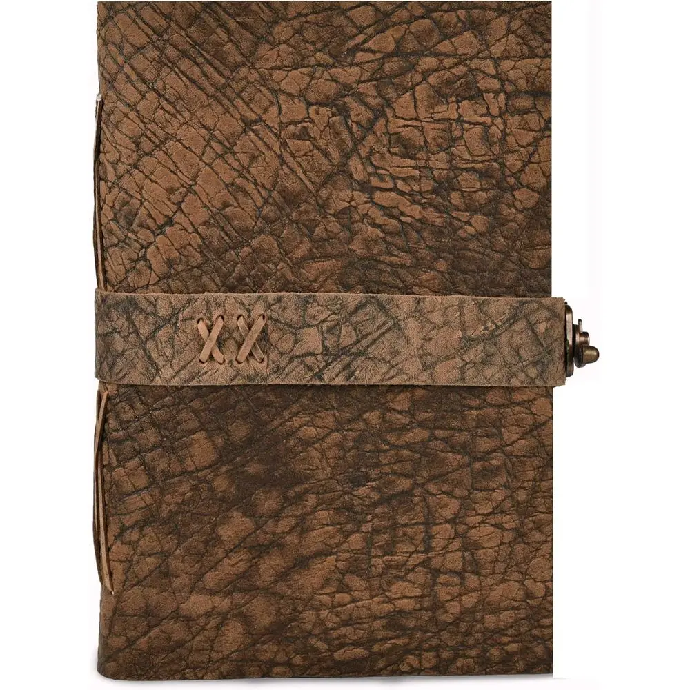 ヴィンテージ手作り日記帳（鍵付き） - A4サイズ、水彩紙の縁、アートや執筆に最適な200ページ