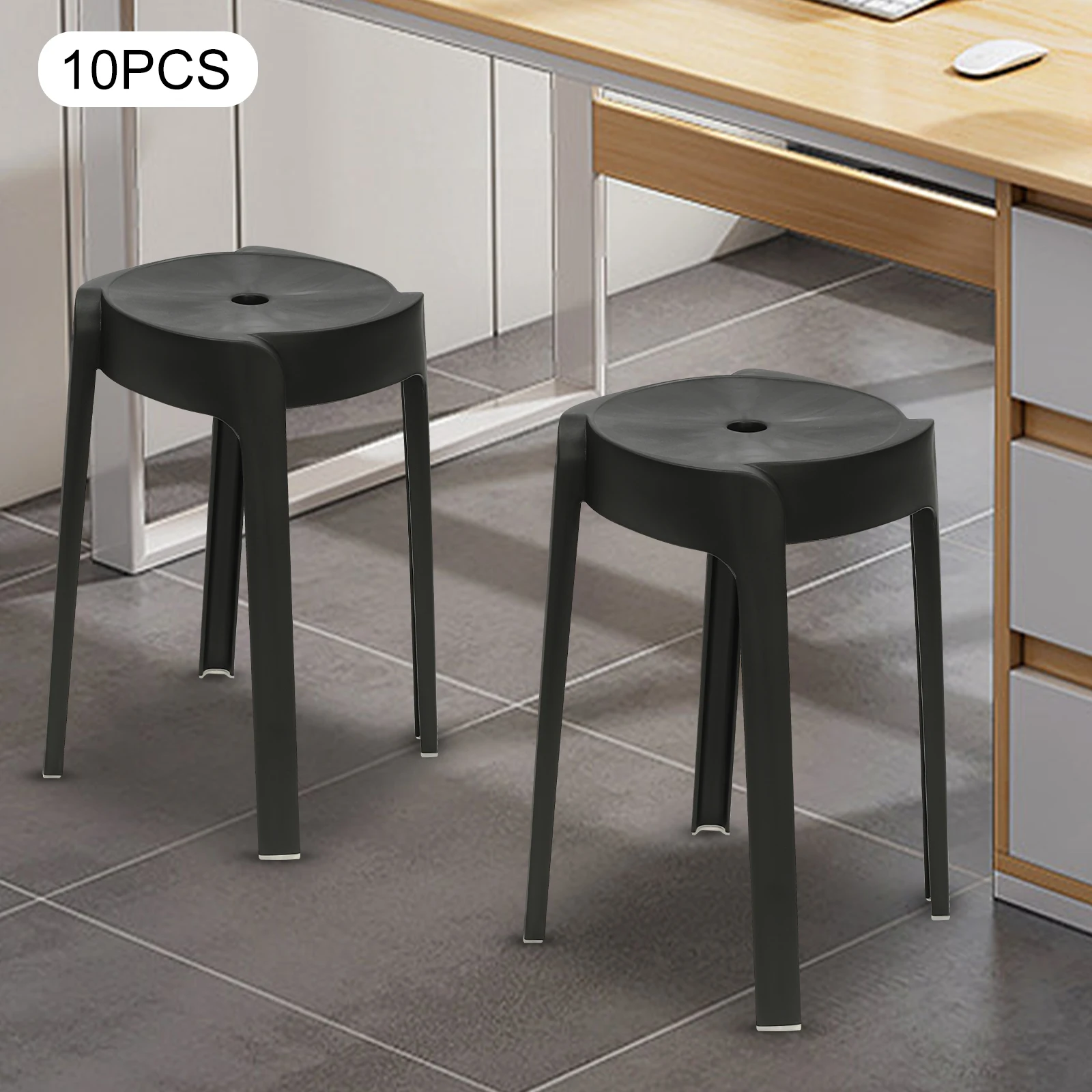 Set of 10  Pack Plastic Stackable Stools 18