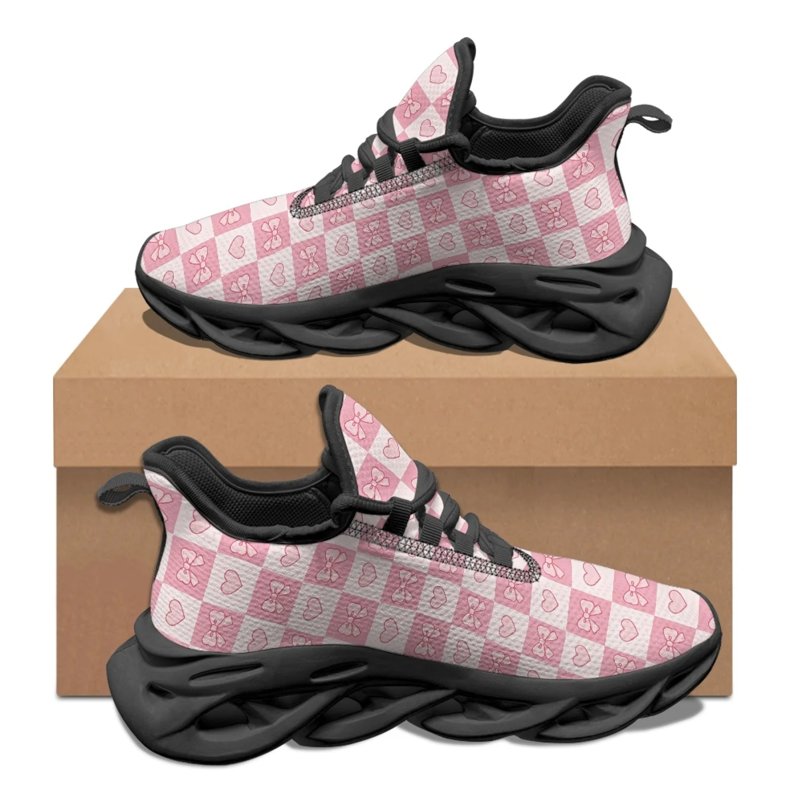PENSTROLL Non Slip Mens Running Shoes Mesh & EVA Men’s Blade Sneakers for Fitness Enthusiasts New Trend Scarf Rose