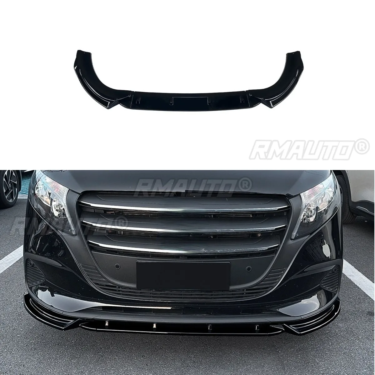

For Benz V-Class Vito W447 Car Front Bumper Lip Splitter Diffuser Spoiler For Benz V-Class Vito W447 2024+ Car Accessories