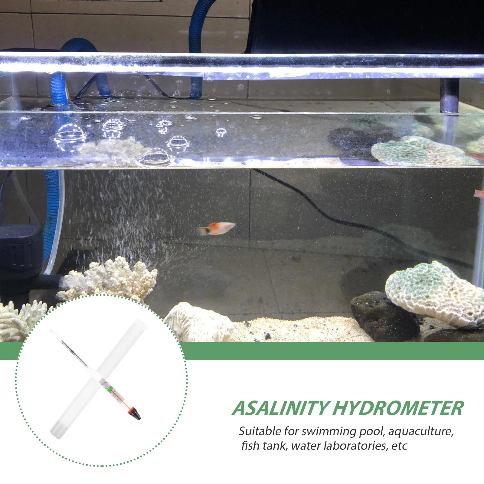 

1 set 1 Set Glass Hydrometer High Precision Lightweight Aquarium Test Tool For Fish Tank Pool Testing Strips