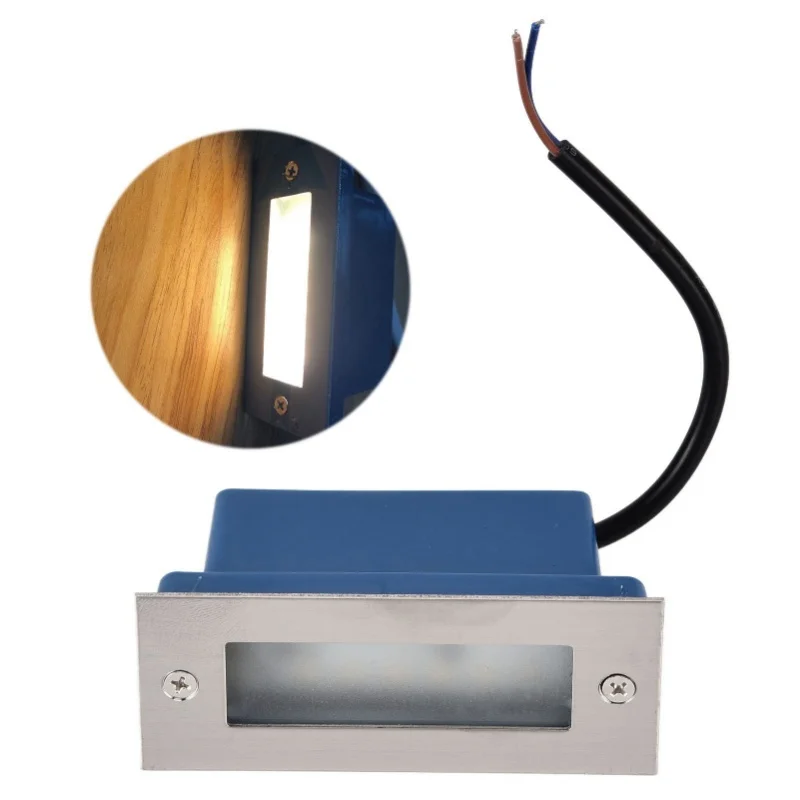 Luces de paso Luces de escalera de paisaje rectangulares de acero inoxidable resistentes al agua para interiores y exteriores