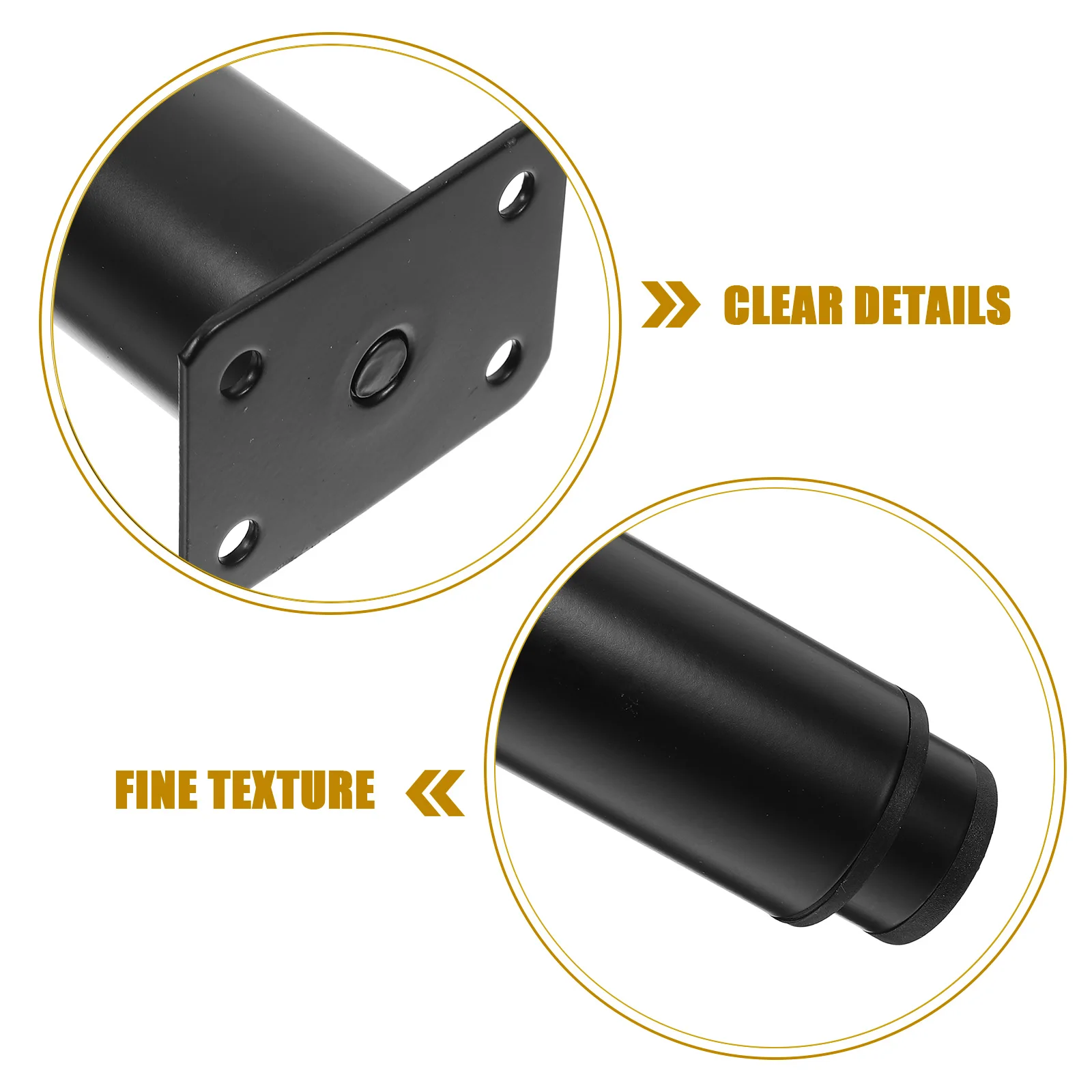 

4pcs Adjustable Furniture Legs 12-18CM Black Heavy Duty Support Feet for Sofa Table Cabinet Dresser Sturdy Waterproof