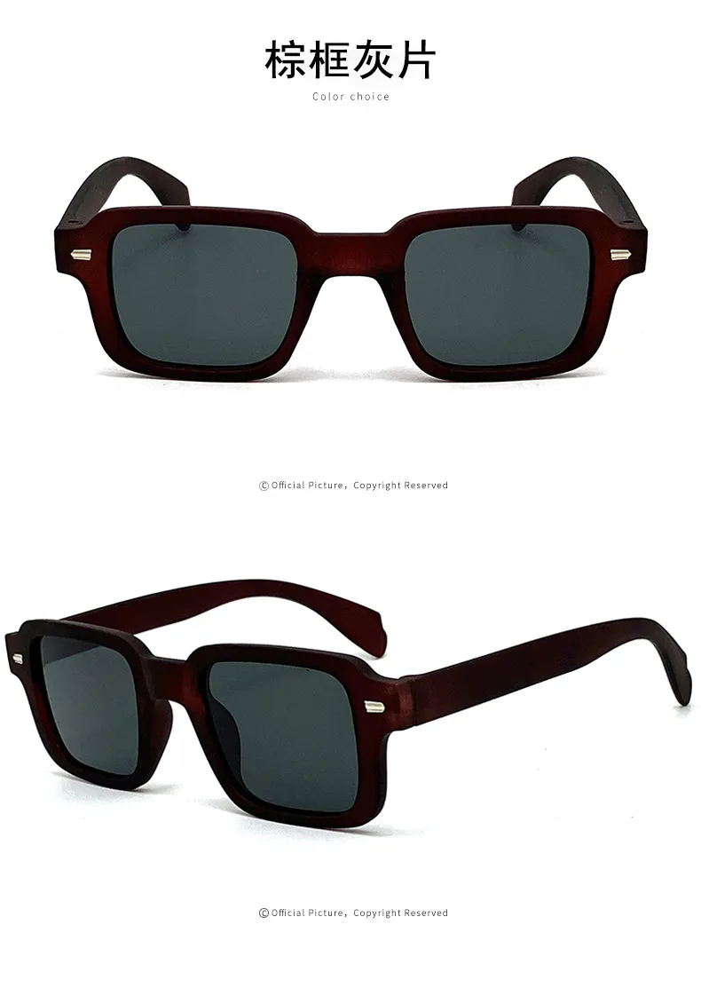Neue Vintage Quadratische Sonnenbrille für Damen und Herren Marken-Rechteck-Sonnenbrille Ovale Brillen für Männer und Frauen – Detail 9